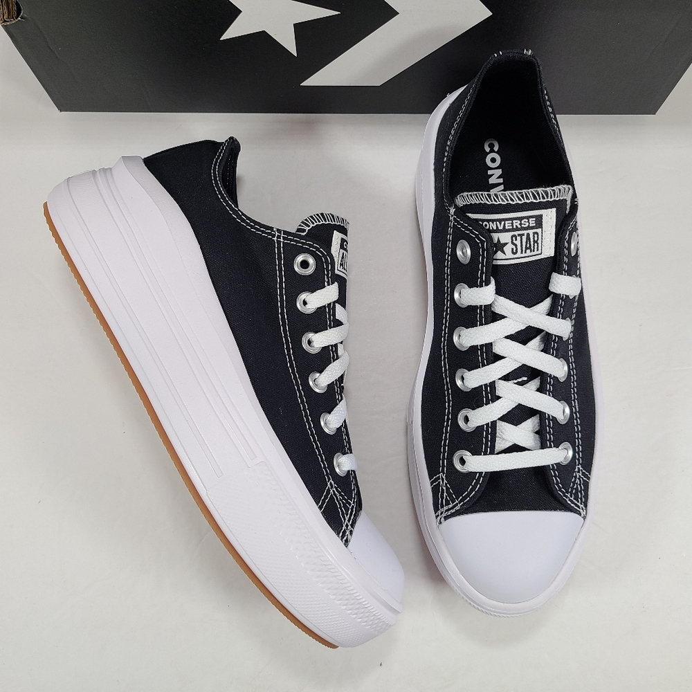 Converse CTAS Move Ox Chunky Platform Black White Sneakers Women Size 10.5
